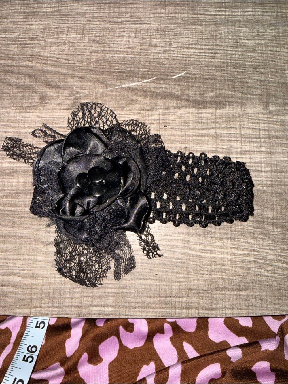 Black Floral Lace Stretch Headband